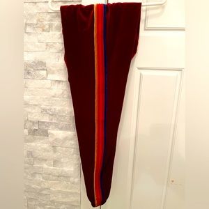 Aviator Nation classic red velvet sweatpants